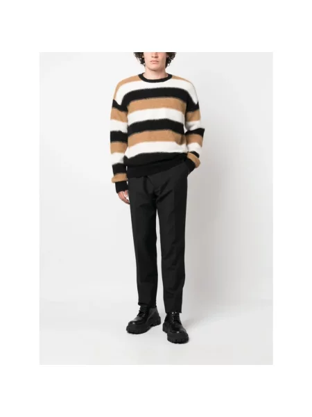 Dzianinowy sweter Hugo Boss z paskiem czarny