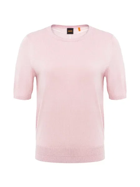 Scurt tricou Boss tricotate roz