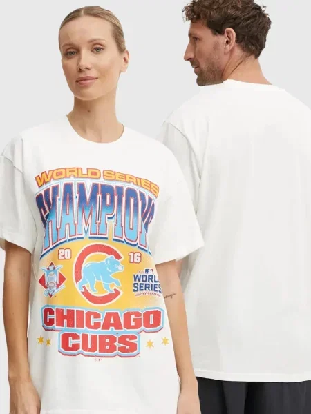 47 brand t-shirt MLB Chicago Cubs z nadrukiem beżowy