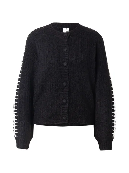 YAS Geacă tricotată YASOLLY negru alb