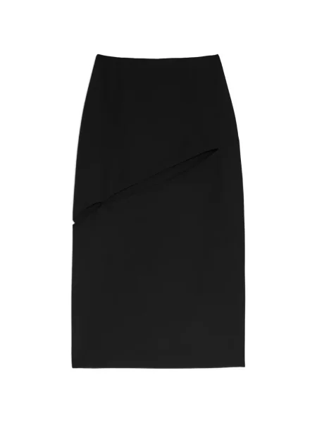 Fustă midi Jil Sander până la genunchi negru