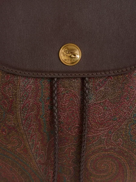 Rucsac Etro cu model paisley maro