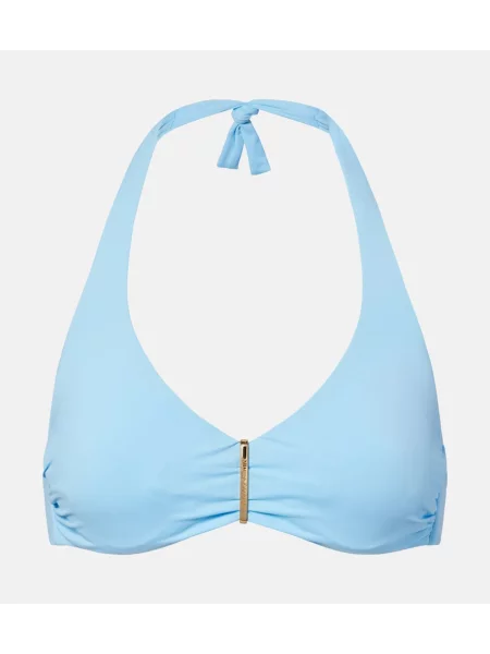 Top Melissa Odabash cu gât halter albastru
