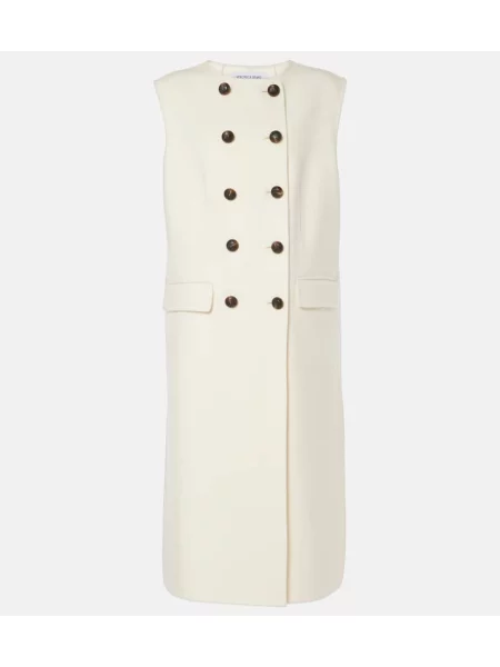 Vestă Veronica Beard de lână alb