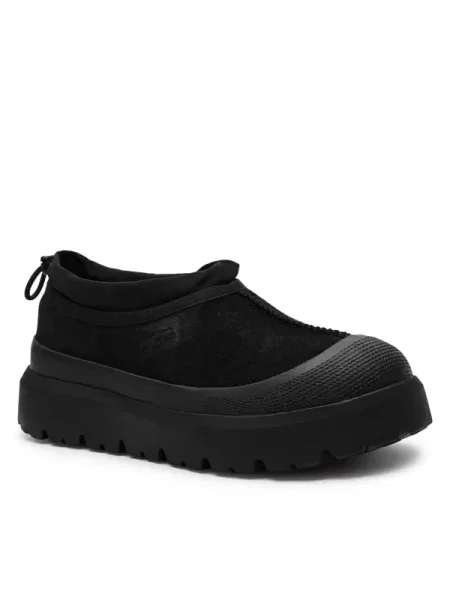 UGG De piele bocanci TASMAN cu adaos de lână negru