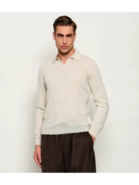 Gran Sasso Gyapjú kötött pulóver bézs