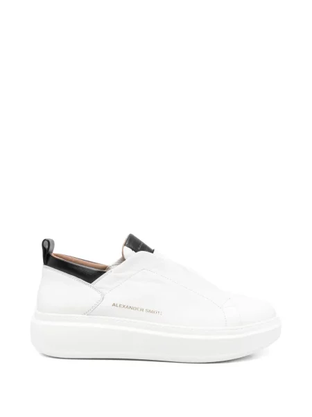 Sneakerși Alexander Smith din piele slip-on alb