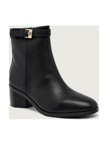 Pantofi Tommy Hilfiger din piele cu cataramă negru
