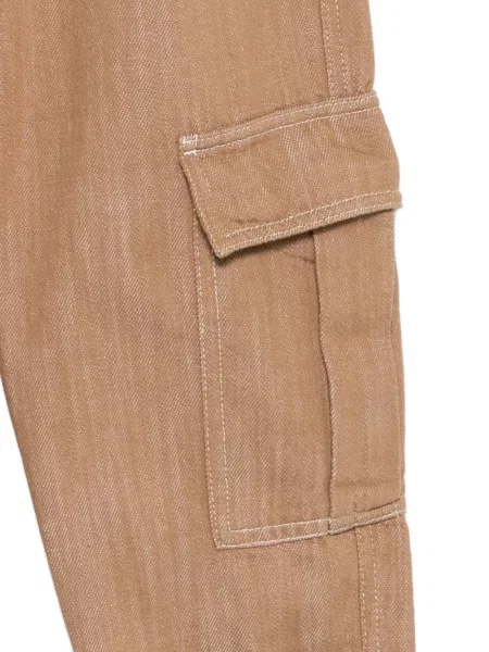 Spodnie cargo dziecięce Emporio Armani brązowe
