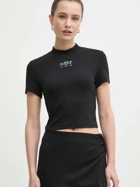 Tričko Miss Sixty x Keith Haring s pologolfem černá