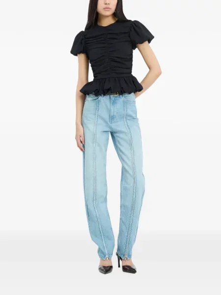 Top Rotate Birger Christensen cu volane negru