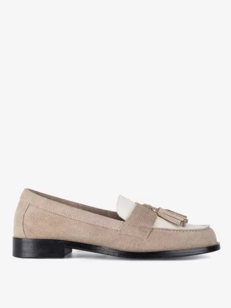Loafersy beżowe