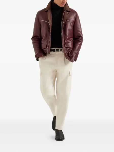 Pantaloni cargo Brunello Cucinelli alb