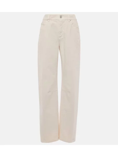 Blugi drepți Brunello Cucinelli alb