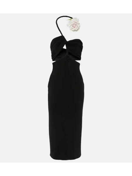 Rochie midi Magda Butrym cu model floral până la genunchi de costum negru