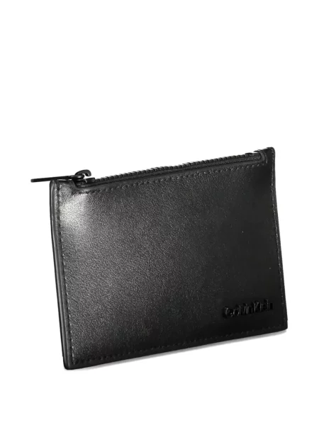 Kožená peněženka Calvin Klein s autogramem černá