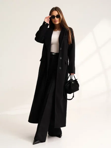 Пальто ISSA Plus кашемір чорний