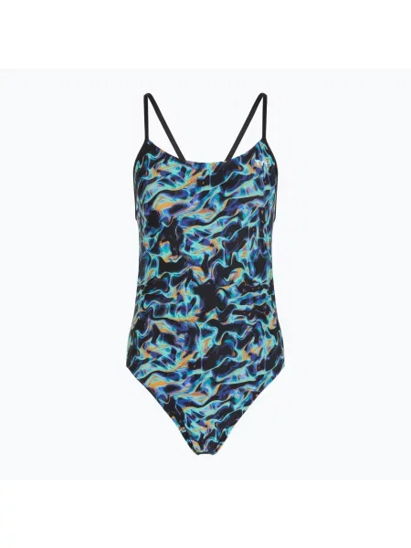 Jednodílné plavky TYR Durafast Elite Energy Cutoutfit blue modré