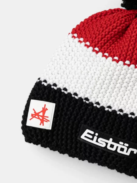 Eisbar czapka z pomponem z wełną merino Star Pompon MÜ SA biała