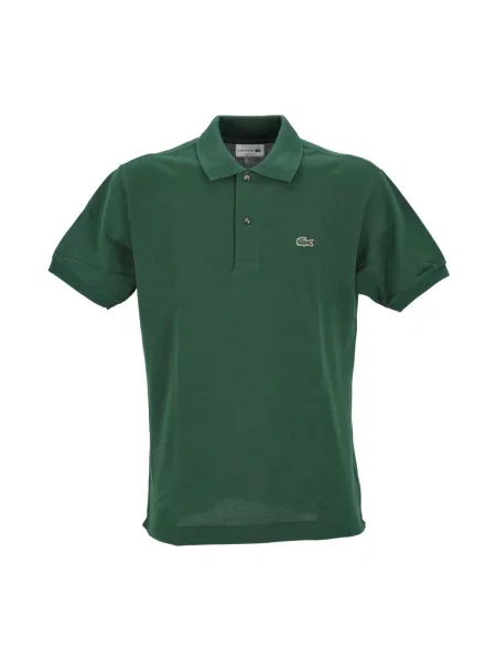 Lniana koszulka polo Lacoste z logo w miejskim stylu zielona