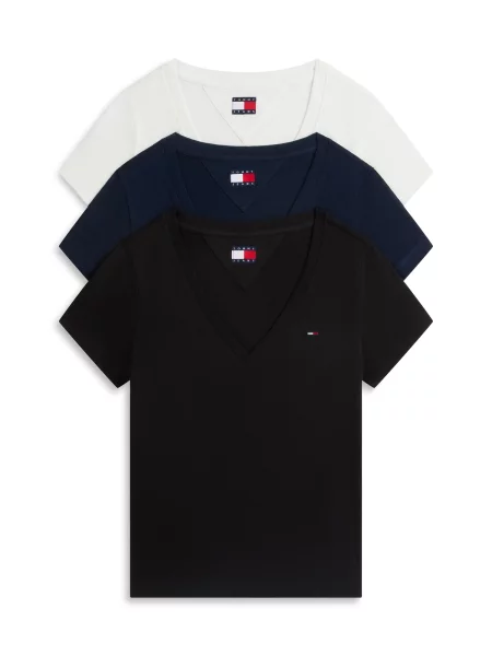 Tommy Jeans Tricou bleumarin / negru alb