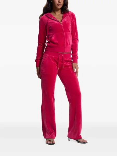 Суичър с качулка Juicy Couture бродиран червено