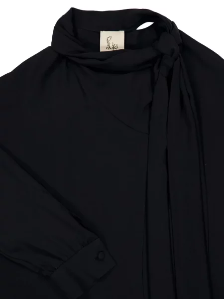 Rochie maxi Paula până la genunchi de costum negru