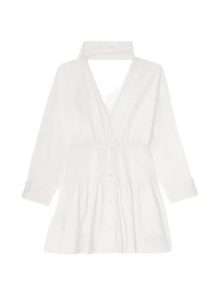 Rochie mini Ganni din dantelă plic alb