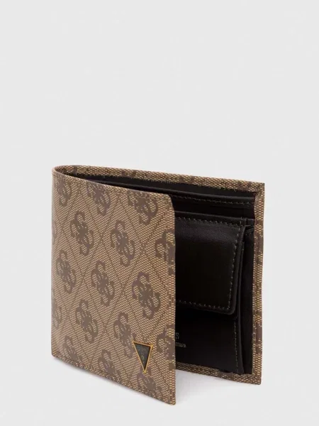 Guess Portofel Mare pentru Bărbați Vezzola Leather Slg SMVELE Maro bej