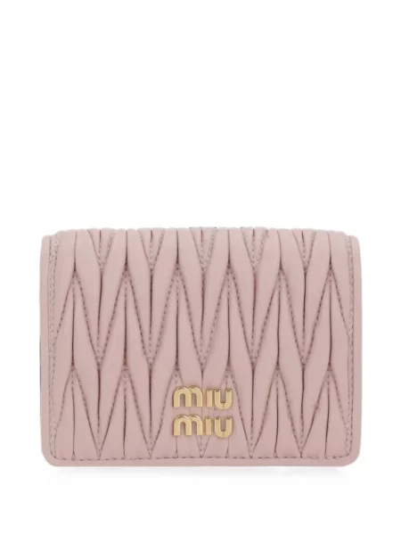 Portofel Miu Miu din piele roz