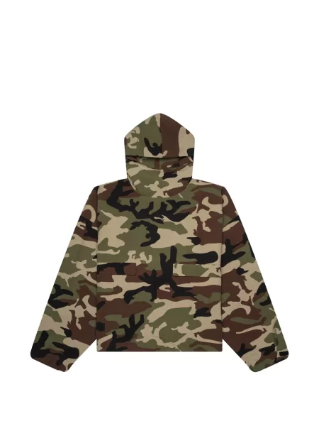 Jachetă cu glugă Fear Of God Essentials cu glugă cu model camuflaj verde