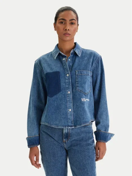Karl Lagerfeld Jeans cămașă jeans albastru