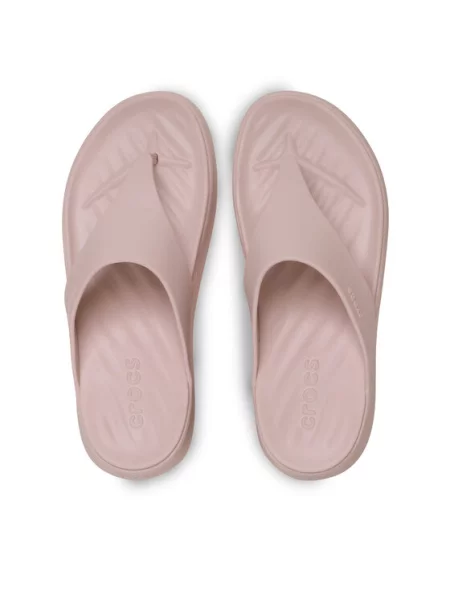 Crocs Šlepetės per pirštą Getaway Triangle Flip rožinė