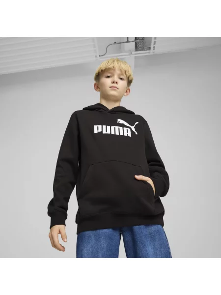 PUMA Młodzieżowa polarowa bluza z kapturem ESS z logo No. 1 Odzież czarny