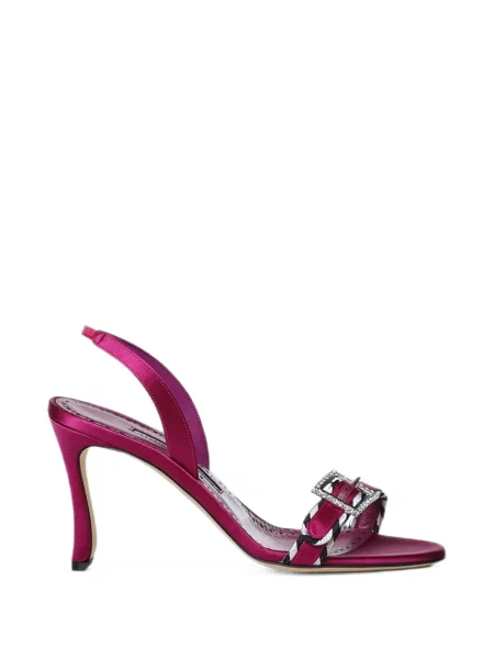 Sandale Manolo Blahnik cu cataramă slingback roz