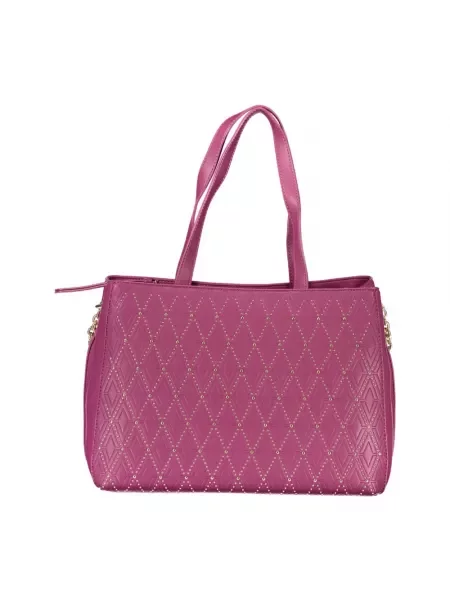 Lniana torebka Valentino By Mario Valentino fioletowa