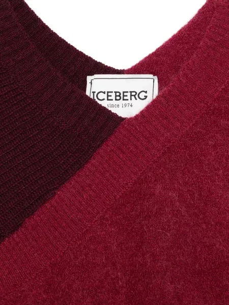 Džemper Iceberg s V-izrezom crvena