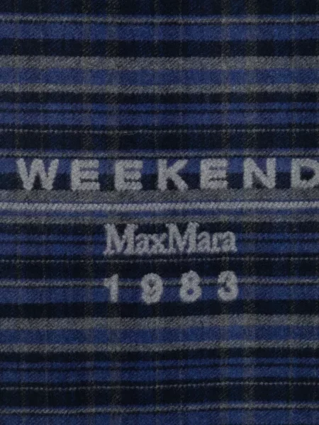 Fular Weekend Max Mara cu franjuri albastru