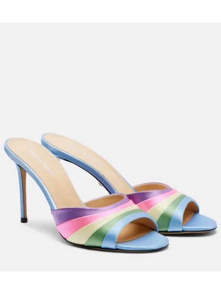 Satenaste mules Mach & Mach s prelivanjem barv modra