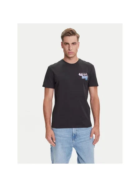 Tommy Jeans T-shirt Stack Backprint Regular Fit crna
