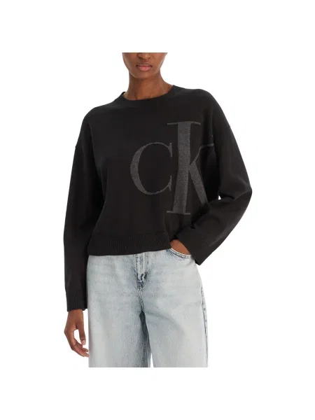 Calvin Klein Jeans Sveter tmavosivá čierna