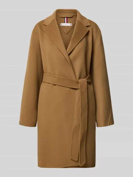 Płaszcz o kroju regular fit z mieszanki wełny Tommy Hilfiger beżowy