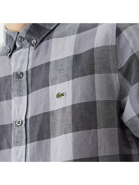 Lacoste Koszula Tkana Lacoste szara
