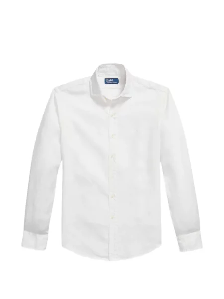 Prugasta lanena šilterica Polo Ralph Lauren bijela