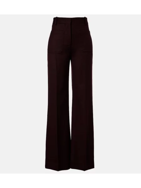 Pantaloni Victoria Beckham de lână evazate