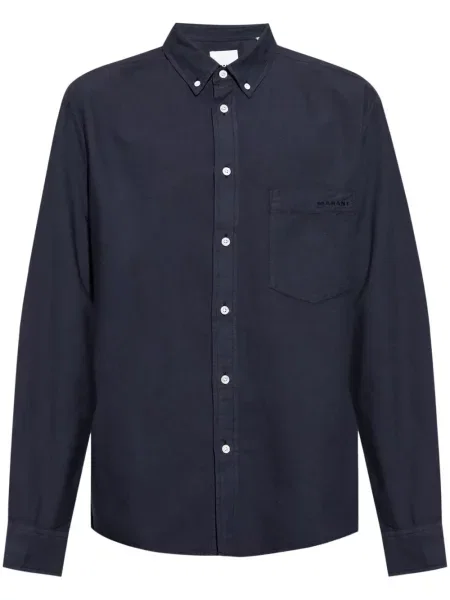 Košile Marant s výšivkou modrá