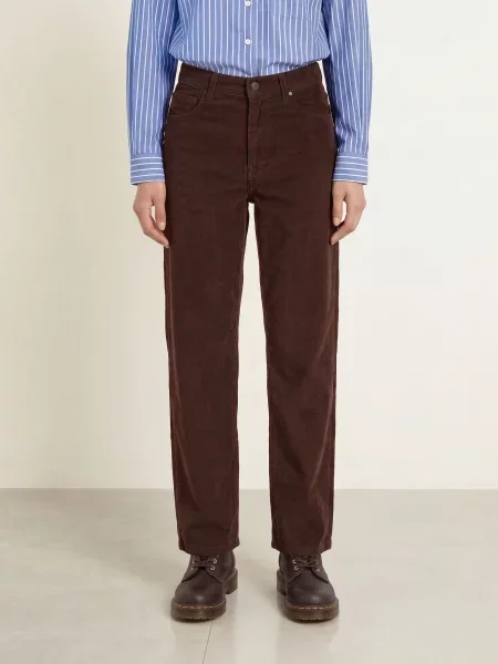 Carhartt Wip Kordové Kalhoty Brandon tmavě hnědá