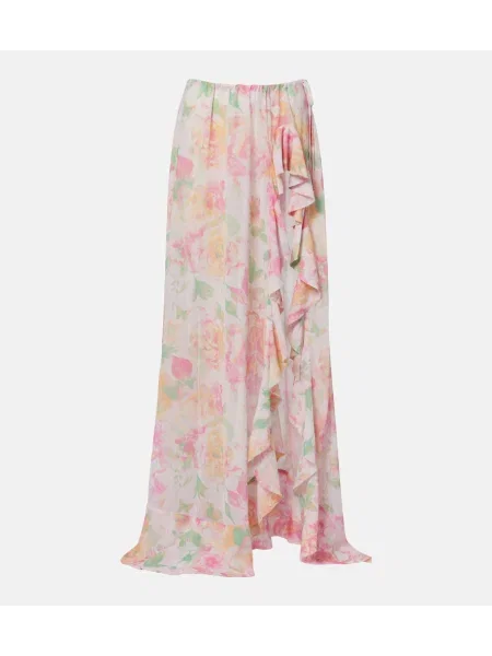 Fusta maxi Bananhot cu model floral roz