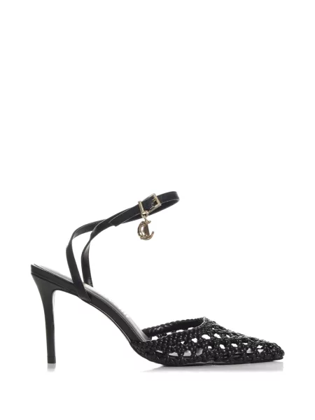 Cropp pantofi cu toc Just Cavalli cu bretele negru