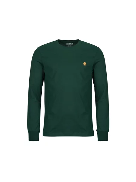 Majica z dolgimi rokavi Timberland z vezenjem z dolgimi rokavi zelena
